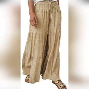 Free People Beige Wide Leg Paradise Pants